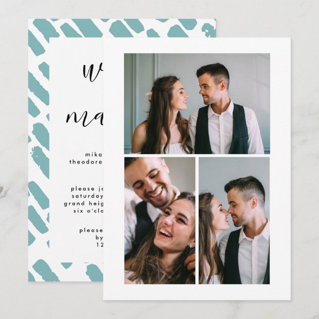 Anúncio de Três Fotografias de Casamento poste (Frente/Verso)