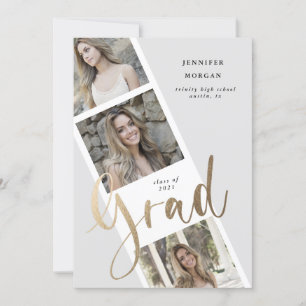 anúncio de três fotos de formatura em ouro