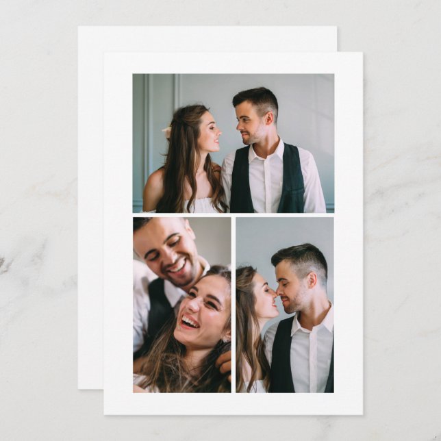 Anúncio de Três Fotos de Pós-Casamento (Frente/Verso)