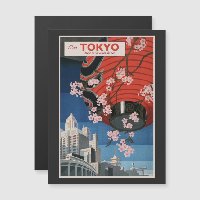 Anúncio de Turismo Vintage de Tóquio (Frente/Verso)