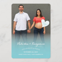 Anúncio de uma pequena gravidez azul