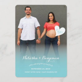 Anúncio de uma pequena gravidez azul