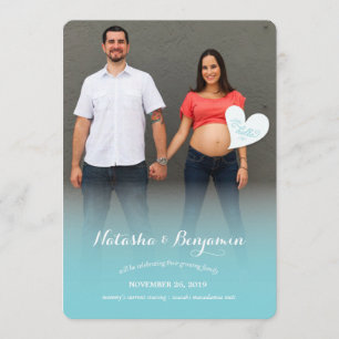 Anúncio de uma pequena gravidez azul