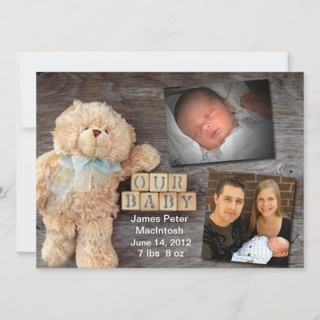 Anúncio de Ursinho de Blocos de Madeira (Frente)