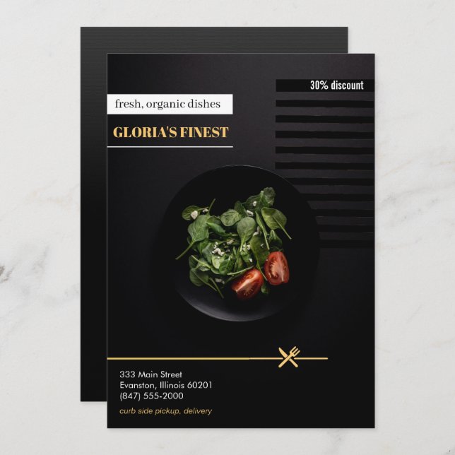 anúncio de venda de restaurante orgânico saudável (Frente/Verso)