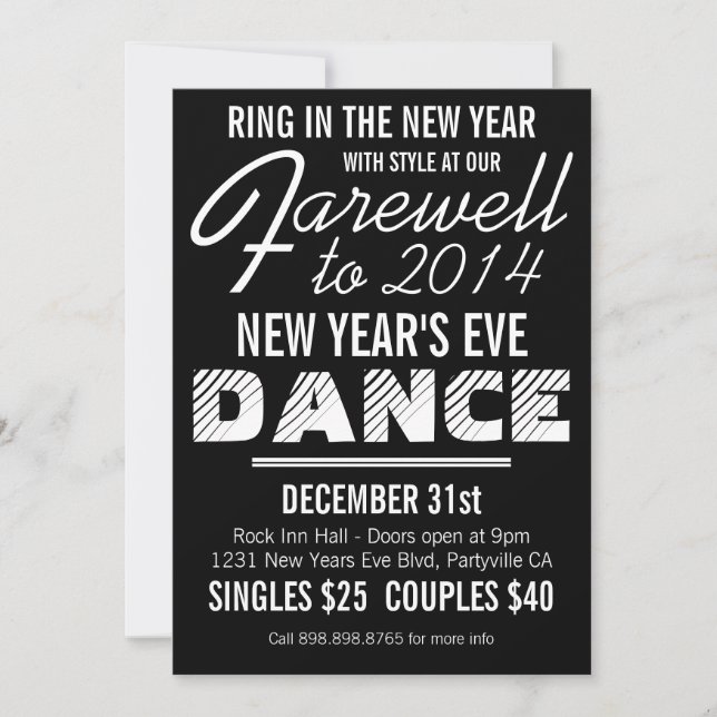 Anúncio de Véspera de ano novo de Estilo Retroativ (Frente)