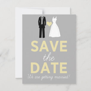 Anúncio de Vestido de Noiva e Tuxedo Save The Date