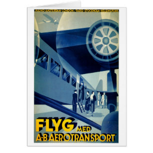 Anúncio de Viagens vintage de transporte aéreo F