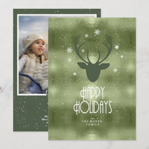 Anúncio Deer Antlers Arrows Foto de Natal Green ID861