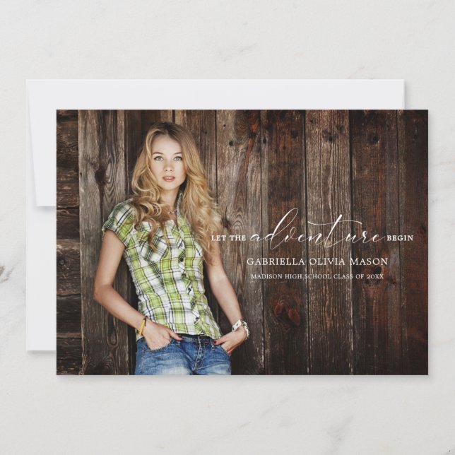 Anúncio Deixe A Aventura Começar A Graduação De Fotos (Frente)