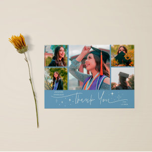 Anúncio Denim Azul Grad Multi Foto Obrigado Estrela Brilha