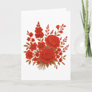 Anúncio Desenho de Buquê de Rosas Florais Vermelhas Elegan