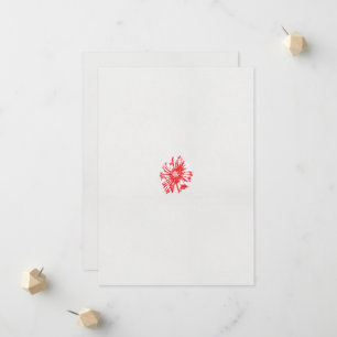 Anúncio desenho de uma flor vermelha sobre fundo branco