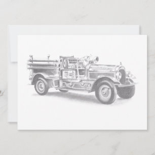 Anúncio desenho do vintage Firecaminhão