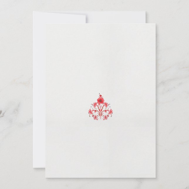 Anúncio design de uma flor vermelha sobre fundo branco (Frente)