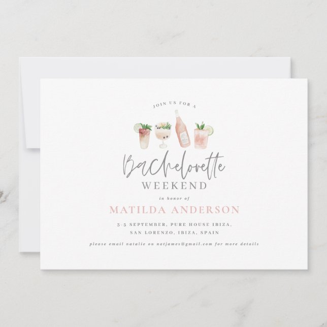 Anúncio Despedida de solteira rosa-moderna (Frente)