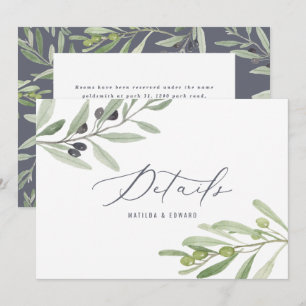 Anúncio Detalhes do casamento de ramo de oliveira em aquar