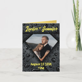 Anúncio Diamante Dourado Moderno Elegante Casamento Person