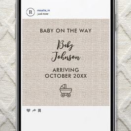 Anúncio Digital Minimalist Linen Luxury Baby News