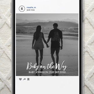 Anúncio Digital Social Media Pregnancy Reveal Photo