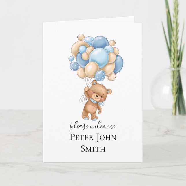 Anúncio do Balão Azul do Urso de Teddy (Frente)