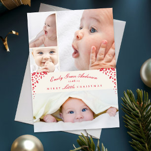 Anúncio do bebê 5 Feliz de colagem Natal pequeno