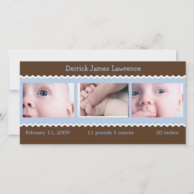 Anúncio do bebê azul e castanho (Frente)