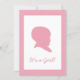 Anúncio do bebê com Bolinhas rosa retrorreflectora