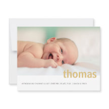 Anúncio do bebê com foto de nome simples