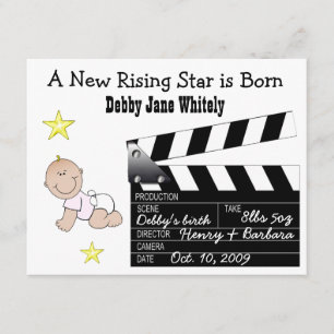 Anúncio do bebê da estrela de cinema da menina