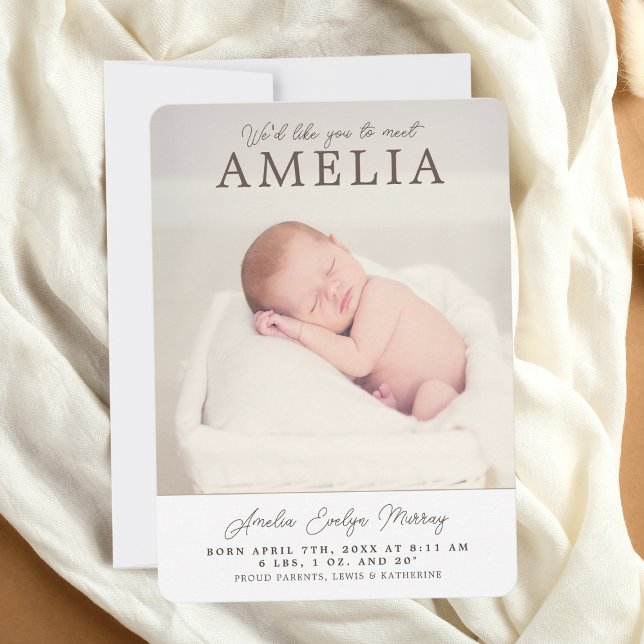 Anúncio do bebê de colagem de fotos neutra (Criador carregado)