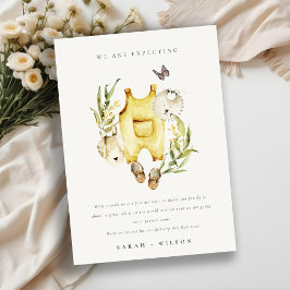 Anúncio do Bebê de Folhagem Amarela