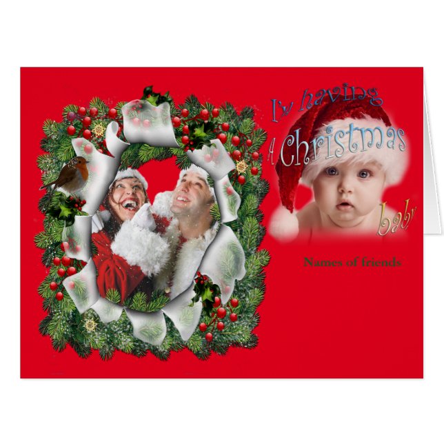 Anúncio do bebê de Natal (Frente horizontal)