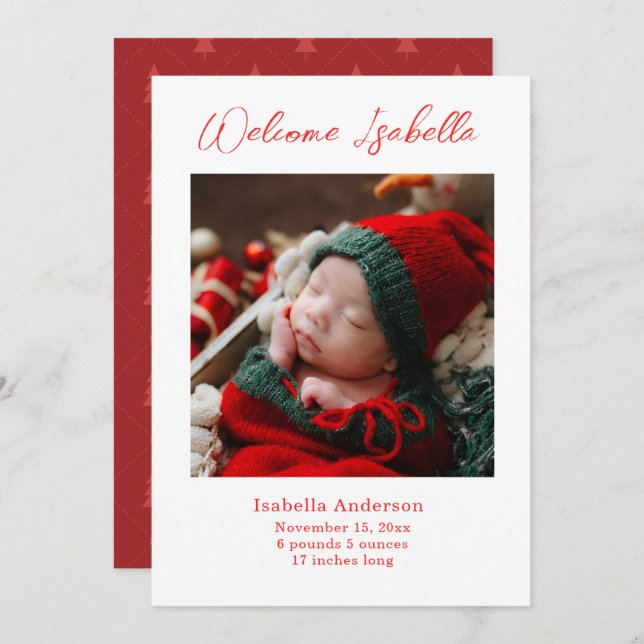 Anúncio do bebê de Natal (Frente/Verso)