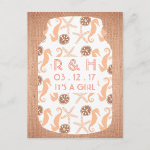 Anúncio do Bebê do Beach Burlap Mason