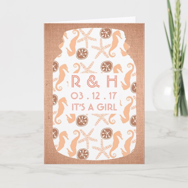 Anúncio do Bebê do Beach Burlap Mason (Frente)