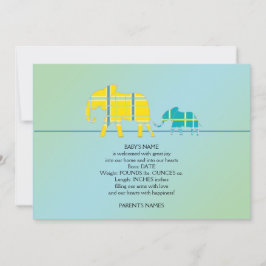 Anúncio do bebê do Elefante Azul da Mãe e de Mim