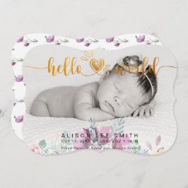 Anúncio do bebê do mundo para saudação do buquê Wa