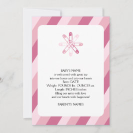 Anúncio do bebê do pino de Fralda em faixa rosa