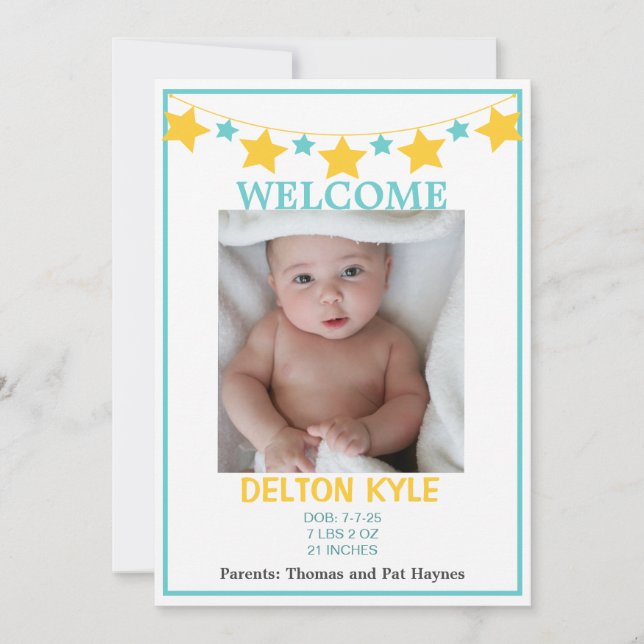 Anúncio do Bebê Fotográfico dos Stars Boys (Frente)