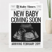 Anúncio do bebê Jornal Revisão da gravidez