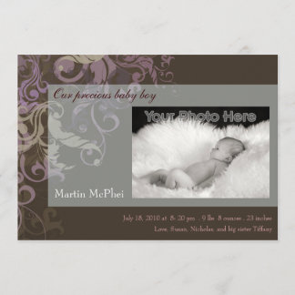 Anúncio do bebê marrom suave