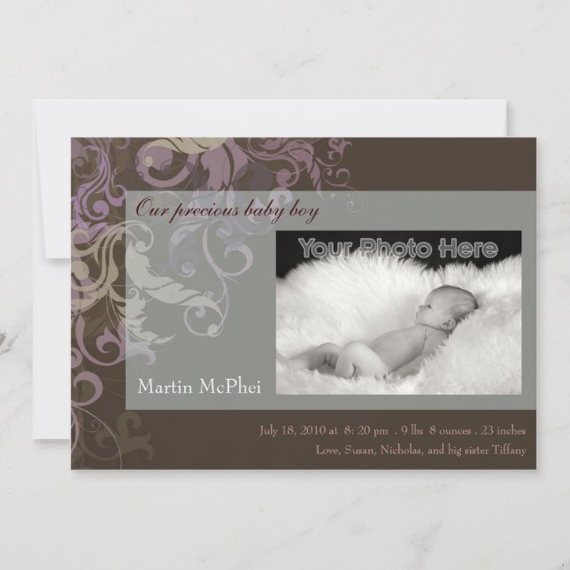 Anúncio do bebê marrom suave (Frente)