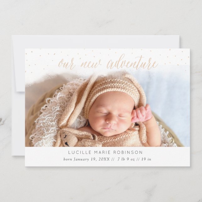 Anúncio do bebê - Nossa nova aventura Dourada (Frente)