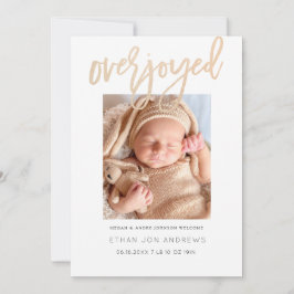 Anúncio do bebê - Script de brilho dourado superal