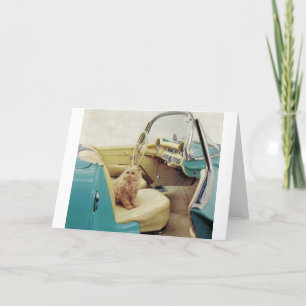 Anúncio do carro vintage com o cartão de nota do