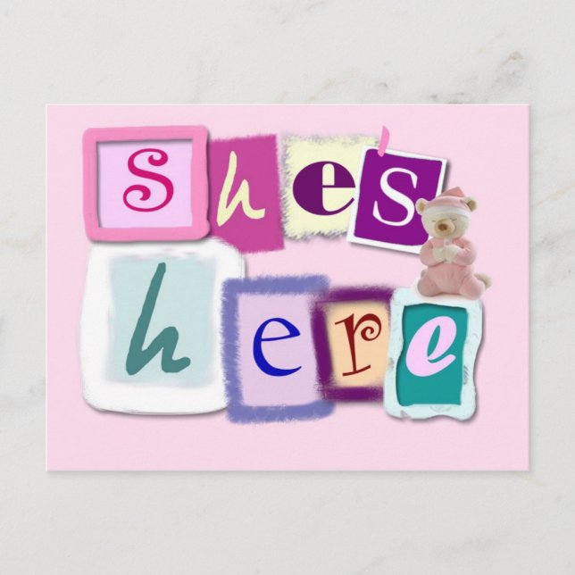 Anúncio do cartão postal da Baby Girl (Frente)