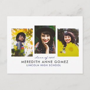 Anúncio do Cartão Postal para Graduação Triptych