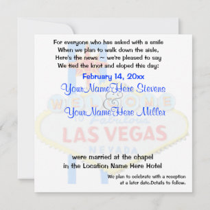 Anúncio do Casamento Elope Las Vegas
