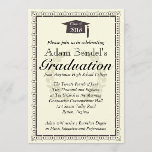 Anúncio do certificado da graduação